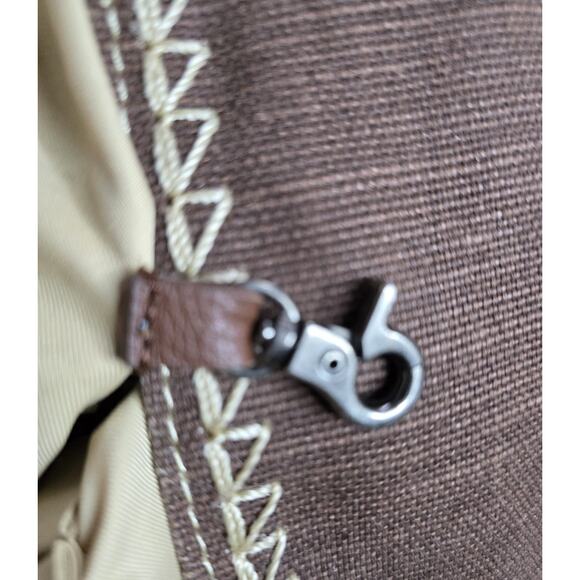 The Sak Avalon Backpack Beige/Brown Hand Crocheted Textile Purse - Picture 12 of 13